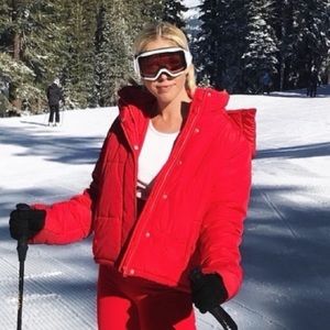 Red Puffer Coat with attachable hood